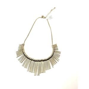 Ann Taylor LOFT Gold Tone Spike Bib Necklace